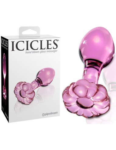 Gode anal en verre rose Icicles No 48