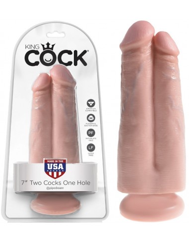 Double Gode Ventouse 2 Cock 1 Hole...