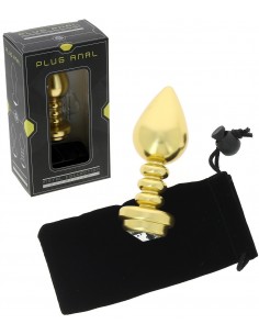 Plug anal doré strié en...