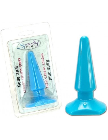 Gode anal Néon Butt Plug bleu 10,5 cm