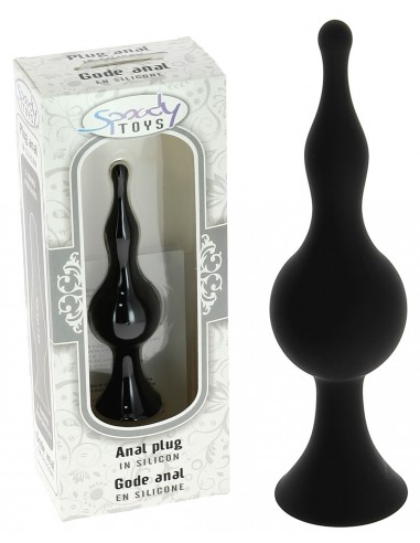 Gode anal a ventouse en silicone noir...