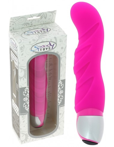 Vibromasseur strié fushia en silicone...