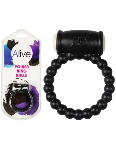 Anneau vibrant Power Ring Balls noir