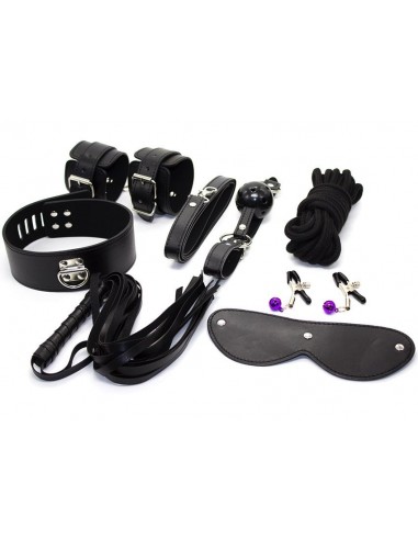 Kit de bondage noir Toucher Velouté