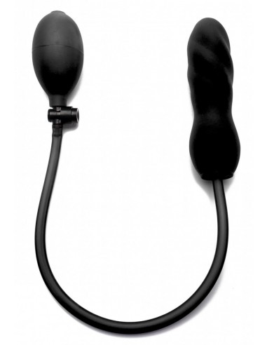 Gode gonflant noir en silicone Twist