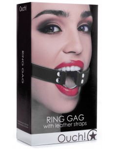 Baillon Anneau en Cuir Noir 2