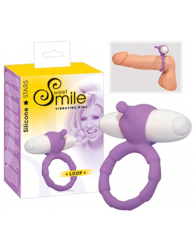 Cockring Smile Loop mauve en silicone...