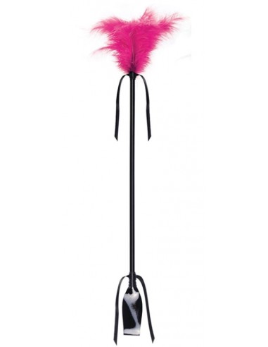 Cravache avec Plumeau fushia  50 cm