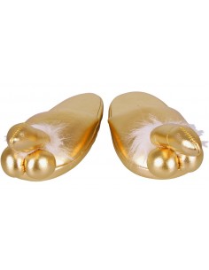 Chaussons dorés avec penis 2