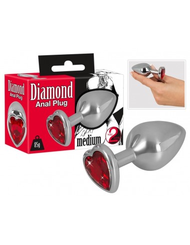 Plug Anal Diamond Coeur Rouge  Medium