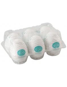 Boite de 6 Tenga EGG Wavy bleu 2