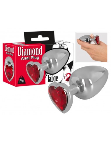 Plug Anal Diamond Coeur Rouge  Large