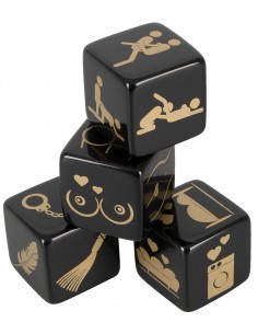 4 Dés Noir Et Or 2
