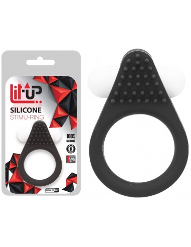 Anneau Vibrant en Silicone Noir LitUp N2