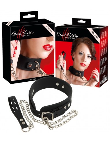 Collier et laisse en silicone Bad Kitty