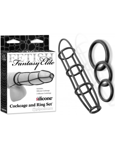 Cockcage noir en silicone Fetish...